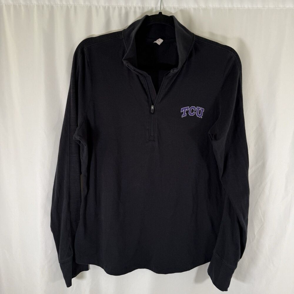 TCU Under Armour Sweater Large Black 1/4 Zip Turtleneck Long Sleeve Breathable